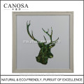 CANOSA shell hijau rusa kepala dinding gambar dengan bingkai kayu